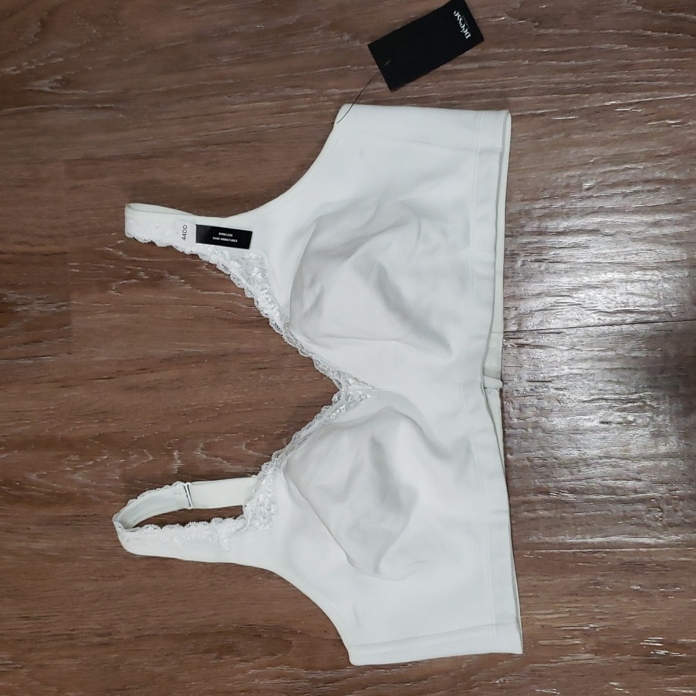 (44DD) NWT Déesse Lingerie by Addition Elle Wireless Lace Classic Neutral